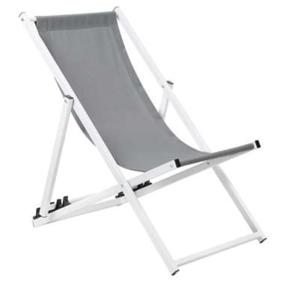 Beliani Tuinligstoel LOCRI - Grijs Polyester, Aluminium Beliani Tuinligstoel LOCRI - Grijs Polyester, Aluminium -Tuinmeubelwinkel 1000000613
