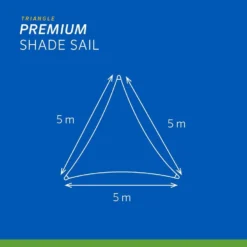 Coolaroo Schaduwdoek Driehoek 5x5x5m Grafiet -Tuinmeubelwinkel 1000006769 0111