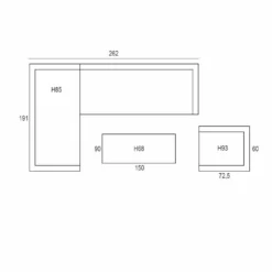 Garden Impressions Senja Lounge Dining Set L + Stoel - D. Grijs -Tuinmeubelwinkel 1000035524 0103