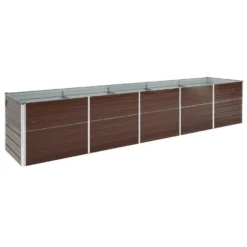 VidaXL Plantenbak Verhoogd 400x80x77 Cm Gegalvaniseerd Staal Bruin