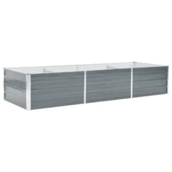 VidaXL Plantenbak Verhoogd 240x80x45 Cm Gegalvaniseerd Staal Grijs