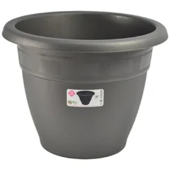 Hega Hogar Bloempot - Grijs - Kunststof - Rond - 45 Cm