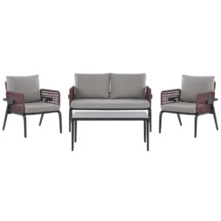 Beliani Loungeset SCIACCA - Grijs Aluminium