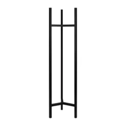 QUVIO Plantenstandaard Inclusief Pot - 22 X 22 X 90 Cm - Metaal - Zwart - L -Tuinmeubelwinkel 1000071715 0103