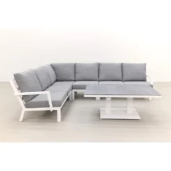 Rockford Aluminium Loungeset Wit 5-delig - Verstelbare Tafel -Tuinmeubelwinkel 1000073154 0103