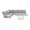 Rockford Aluminium Loungeset Wit 5-delig - Verstelbare Tafel