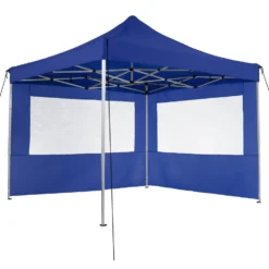 Tectake - Partytent 3x3 M. Opvouwbaar -4 Wanden- Blauw -Tuinmeubelwinkel 1000078103 0102