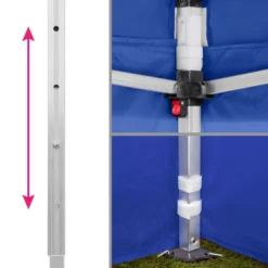 Tectake - Partytent 3x3 M. Opvouwbaar -4 Wanden- Blauw -Tuinmeubelwinkel 1000078103 0103