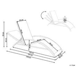 Beliani Tuinligstoel GAETA - Beige Staal, Textiel -Tuinmeubelwinkel 1000079550 0102