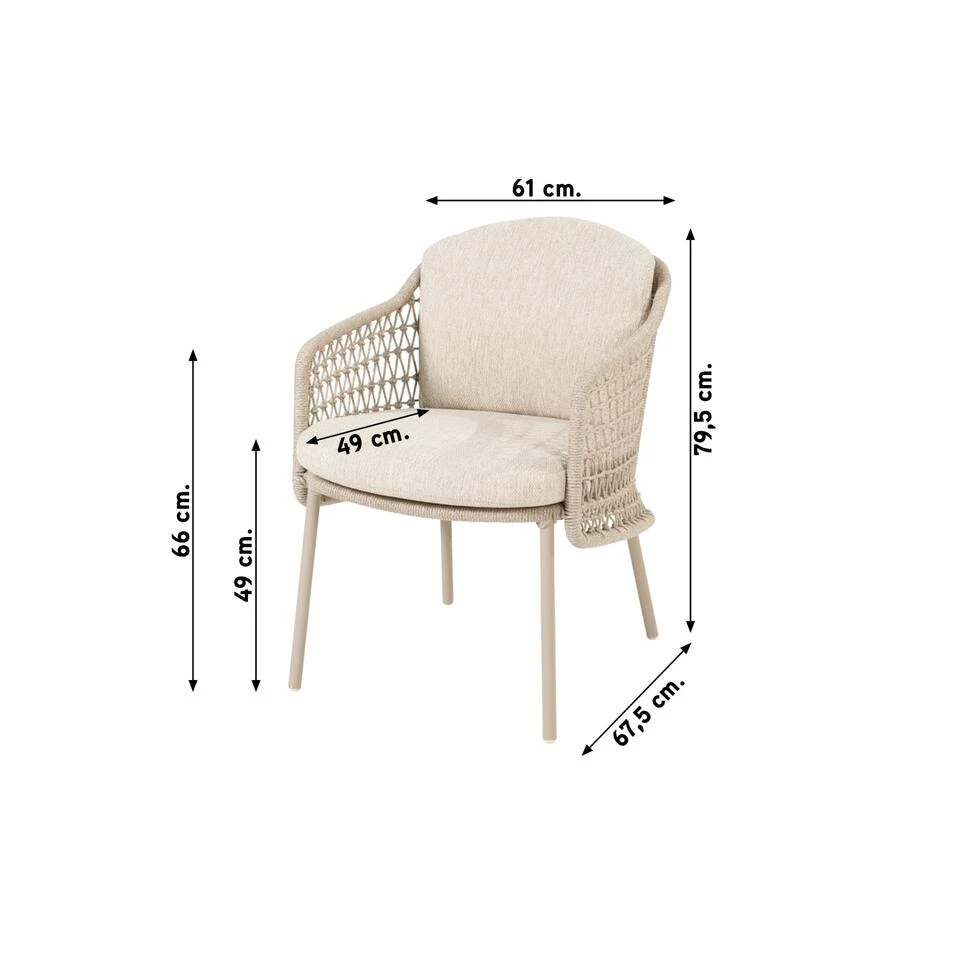 4 Seasons - Puccini Dining Tuinstoel (1 St.) 4 Seasons - Puccini Dining Tuinstoel (1 St.) -Tuinmeubelwinkel 1000080784 0101