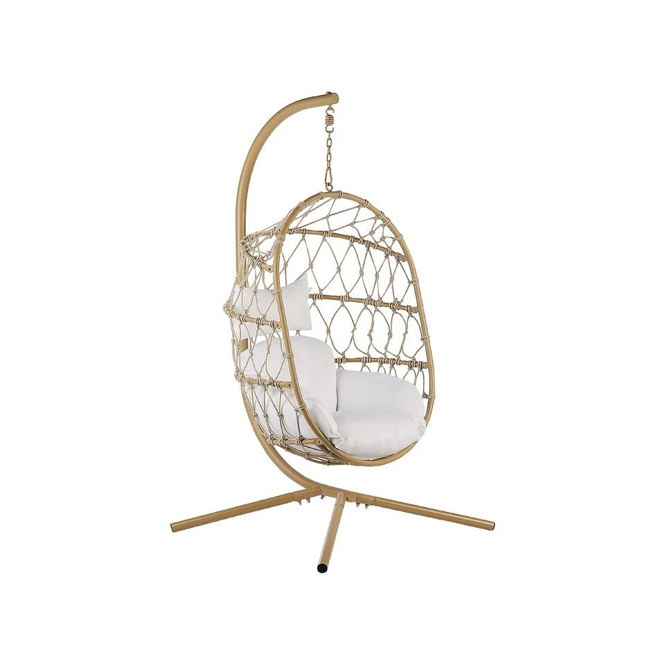 Beliani Hangstoel ADRIA - Beige Polyester Beliani Hangstoel ADRIA - Beige Polyester -Tuinmeubelwinkel 1000082569