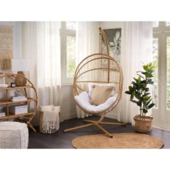 Beliani Hangstoel ACRI - Beige Pe Rotan -Tuinmeubelwinkel 1000082570 0103