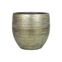 Bela Arte Plantenpot - Keramiek - Goud Glans - D24-H22 Cm