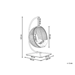 Beliani Hangstoel ARCO - Beige Polyester 2 Beliani Hangstoel ARCO - Beige Polyester -Tuinmeubelwinkel 1000084499 0102
