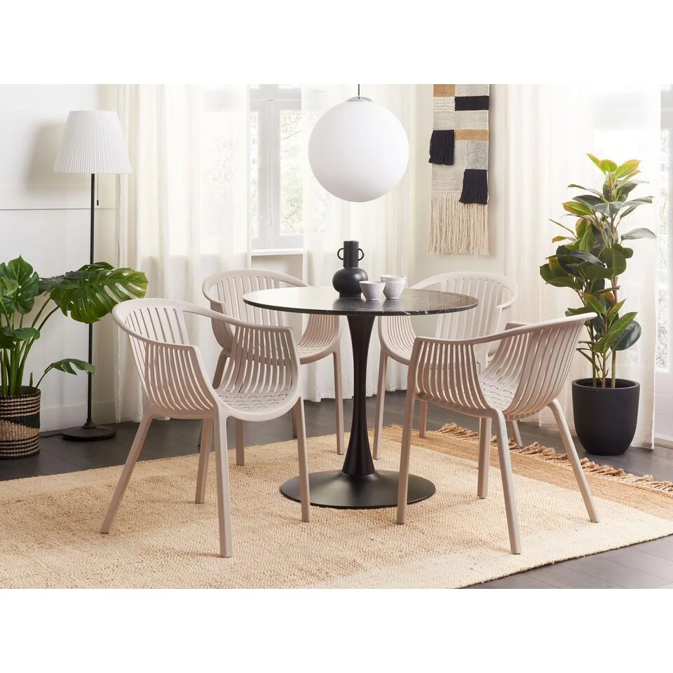 Beliani Eetkamerstoel NAPOLI - Beige Synthetisch Materiaal Beliani Eetkamerstoel NAPOLI - Beige Synthetisch Materiaal -Tuinmeubelwinkel 1000086371 0103