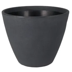 Mega Collections Plantenpot/bloempot - Kunststof - Zwart - D40 Cm