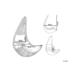 Beliani Hangstoel ATRI - Zwart Pe Rotan -Tuinmeubelwinkel 1000096793 0102