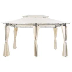 Beliani Tuinpaviljoen COLOS - Beige Staal