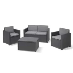 Allibert Monaco Loungeset - 4-delig - Grafiet