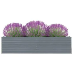 VidaXL Plantenbak Verhoogd 320x40x77 Cm Gegalvaniseerd Staal Grijs