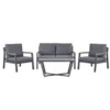 Beliani Loungeset DELIA - Zwart Aluminium