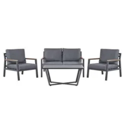 Beliani Loungeset DELIA - Zwart Aluminium