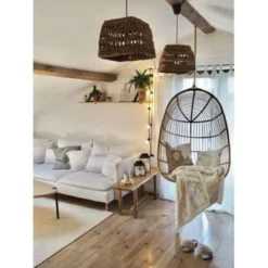 Beliani Hangstoel CASOLI - Beige Pe Rotan -Tuinmeubelwinkel 469e0c47c6b4448d9e2f49d933312de7