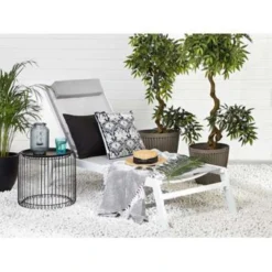 Beliani Tuinligstoel CATANIA - Grijs Polyester, Aluminium -Tuinmeubelwinkel 5fee944eaeaa440fa6a84b763175e121