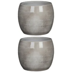 Mica Decorations Bloempot - Lichtgrijs - Keramiek - 20 X 18 Cm -Tuinmeubelwinkel 8303e1a3518c431fb1f9daa3df7b39f6