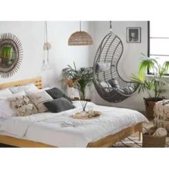 Beliani Hangstoel PINETO - Grijs Pe Rotan -Tuinmeubelwinkel f595e670800b46edb11d05d73705b3d1